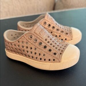 Native platinum sparkles shoes